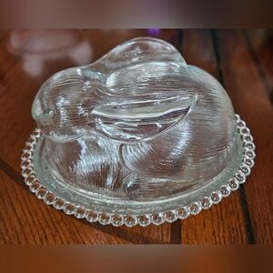 Indiana Glass Bunny Covered Dish